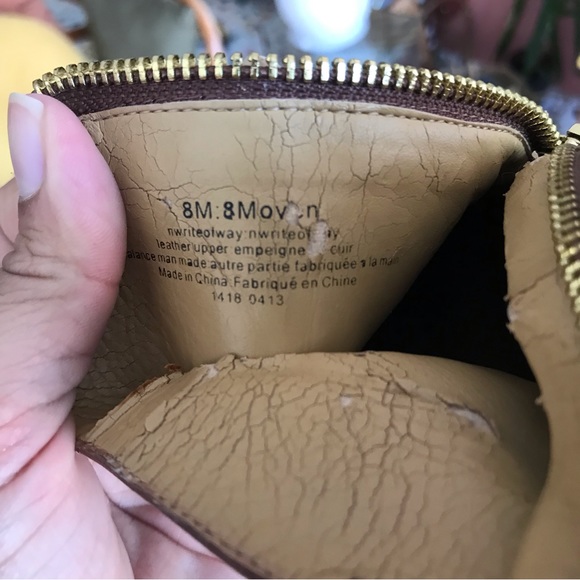 NINE WEST cognac brown booties small heels leather - Picture 8 of 8